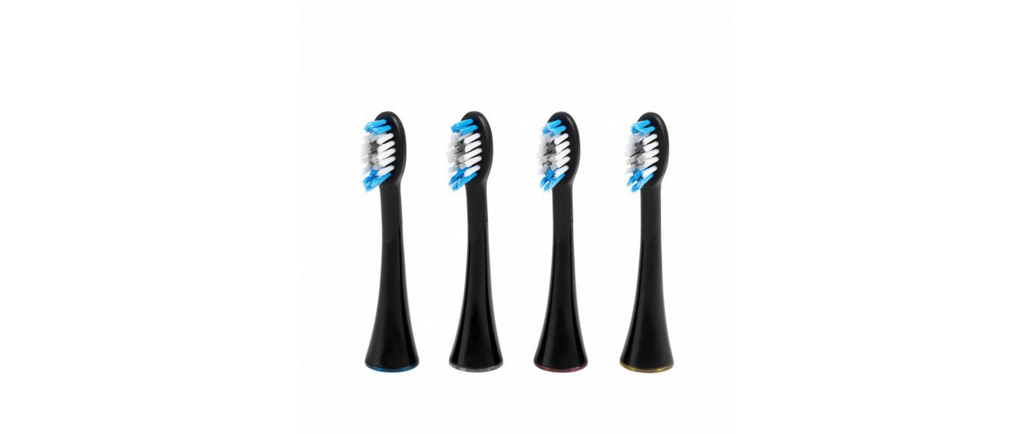 Zahnbürstenkopf Sonic Smile Schwarz, 4 StückErsatzbürsten für Sonic Smile Schallzahnbürsten