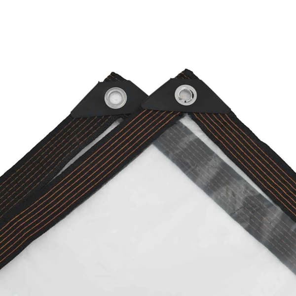 vidaXL Klar presenning med maljer 6x12 m polyetylen