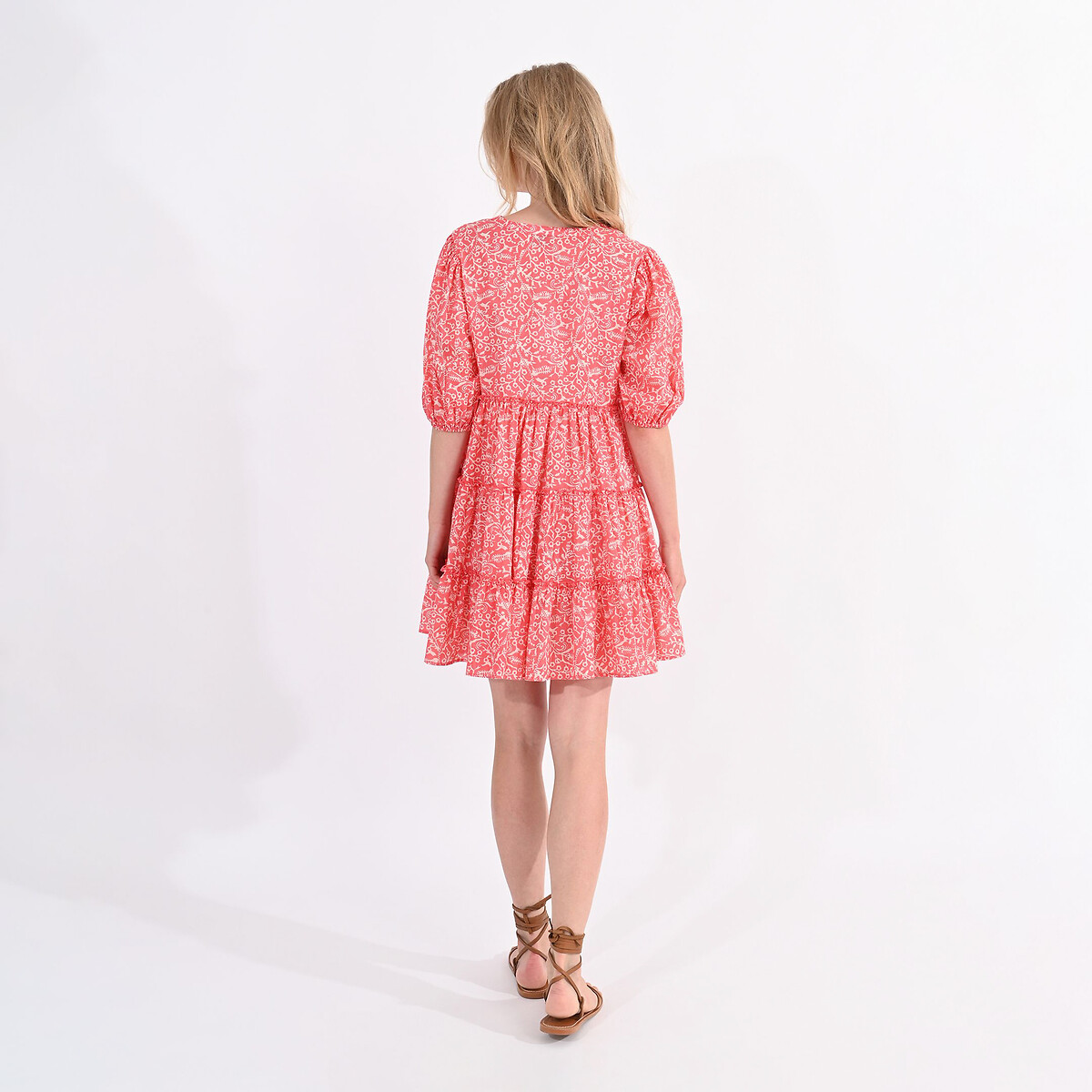 MOLLY BRACKEN<br>Vestido curto estampado com decote em V