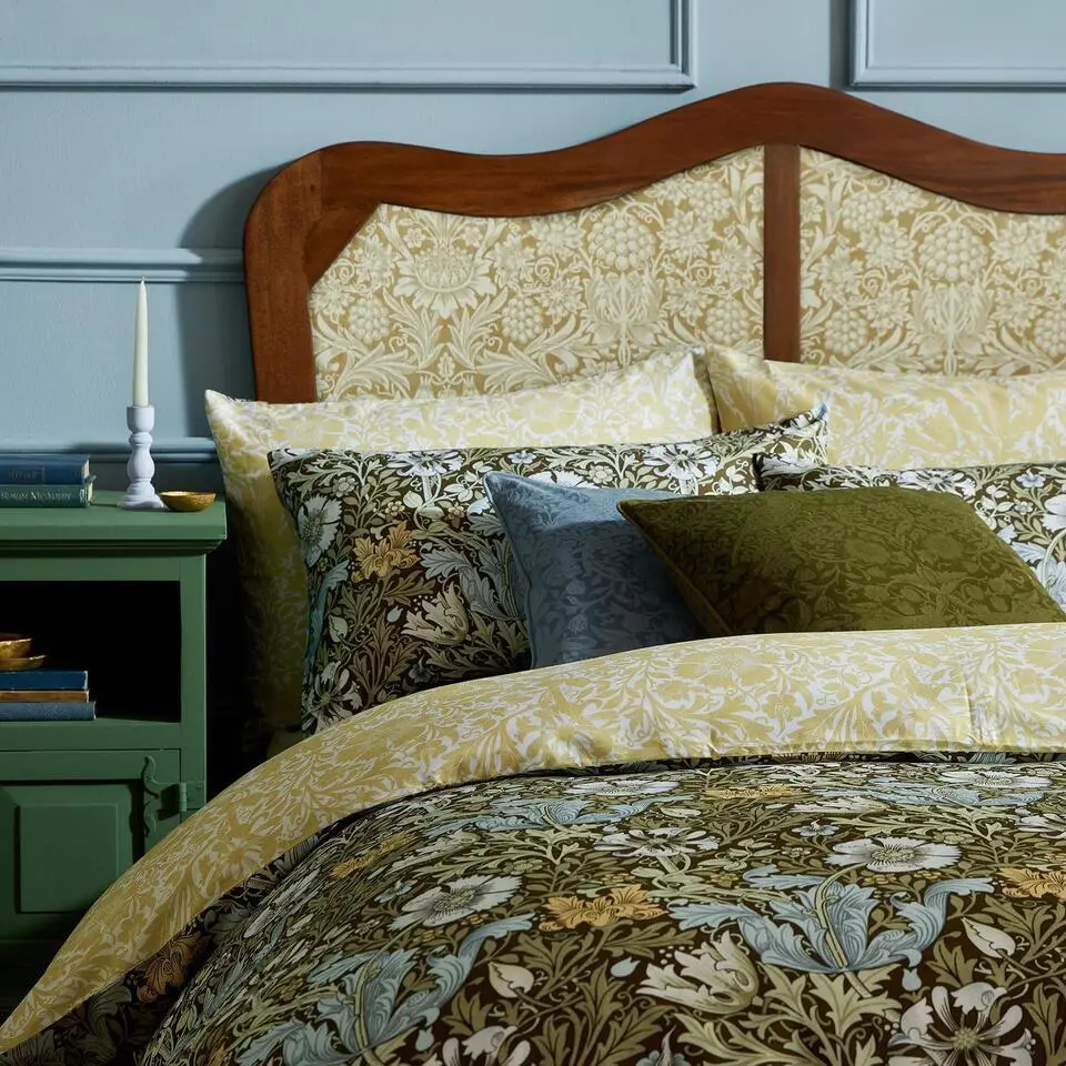 William Morris at Home Dekbedovertrek Tweepersoons Compton Olive 200 x