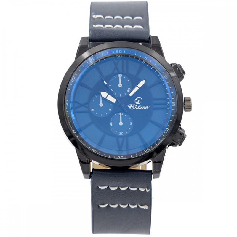 Montre Homme CHTIME bracelet Cuir Bleu