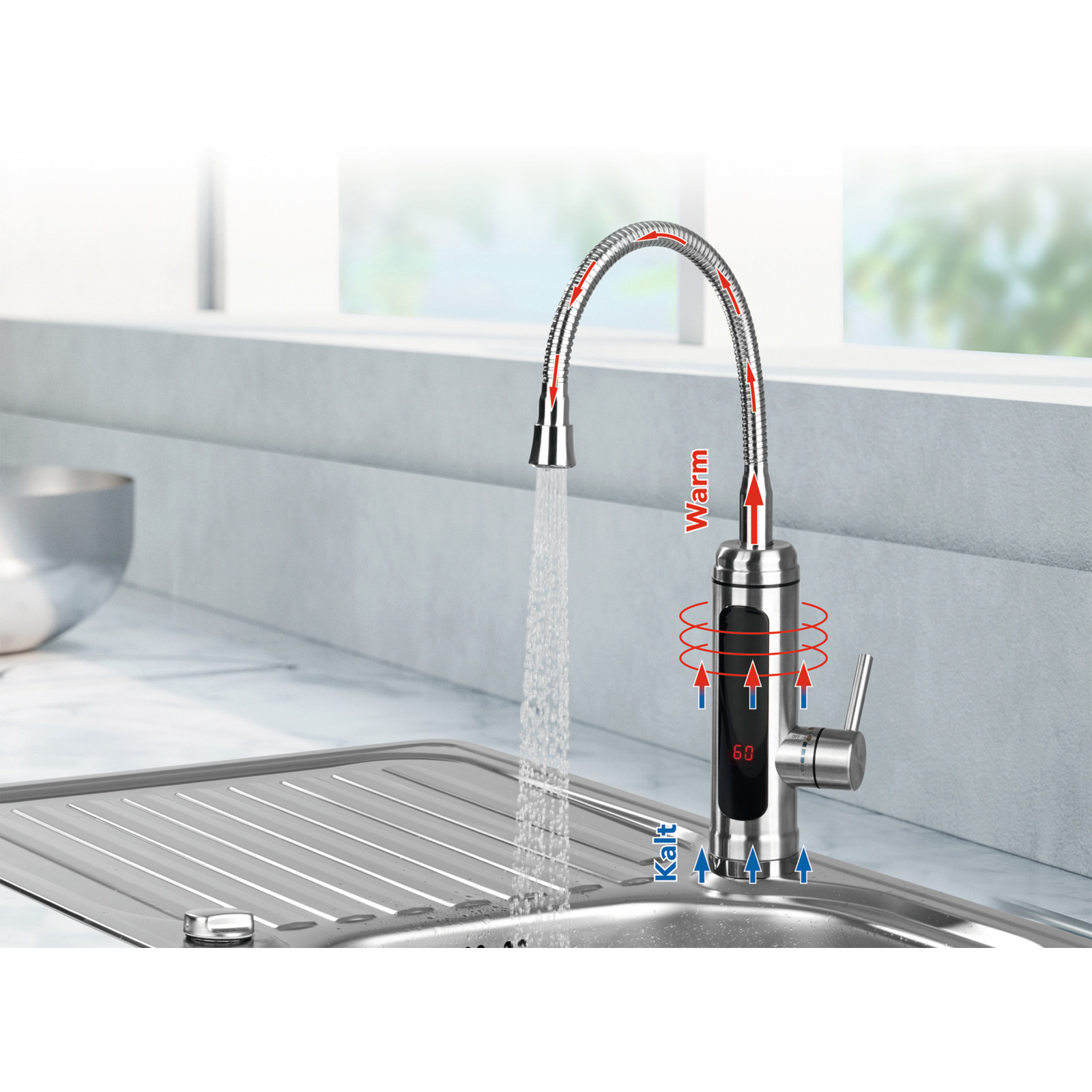 MAXXMEE Warm-&Kaltwasserarmatur 3300W