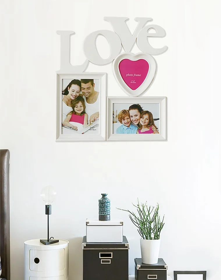 (36x34cm) Home Bilderrahmen Deko Foto Rahmen für 3 Bilder - Love
