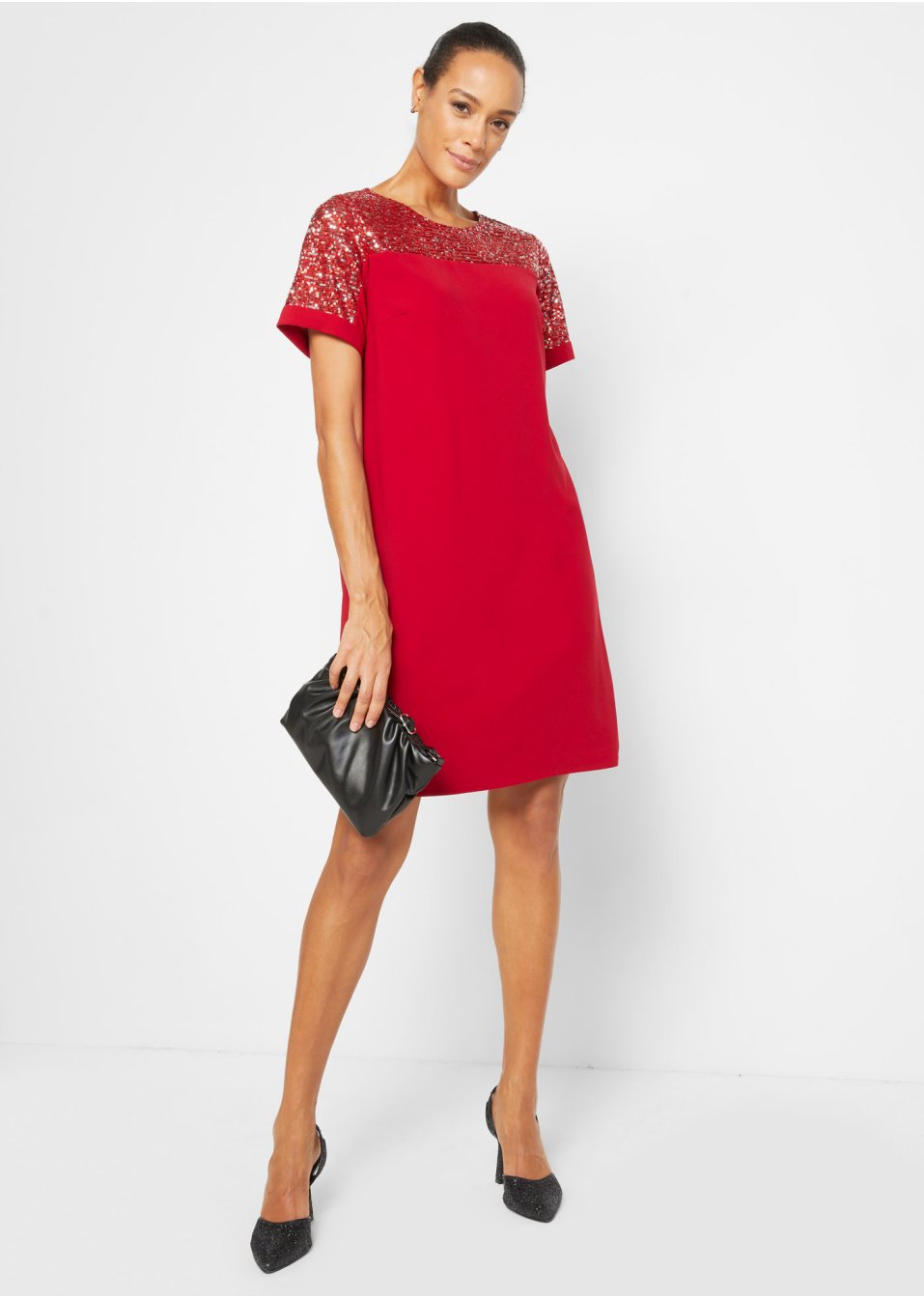 Robe à empiècement en paillettes