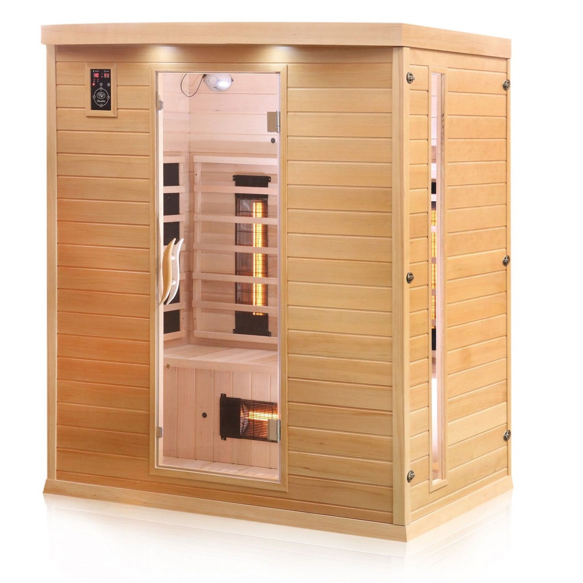 Dewello® Infraroodcabine Infraroodsauna PIERSON 160cm x 105cm incl. 6 full spectrum stralers, 3 koolstofstralers, 3 personen