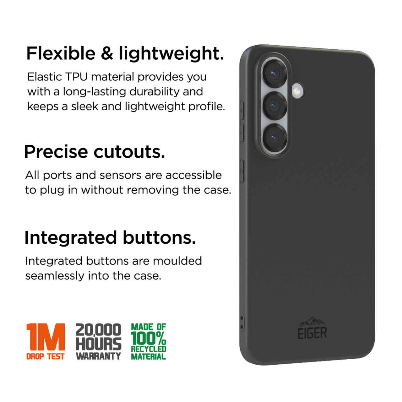 Samsung Galaxy S25 FE Grip Case Gummi Schutzhülle (EGCA00962)  - Schwarz