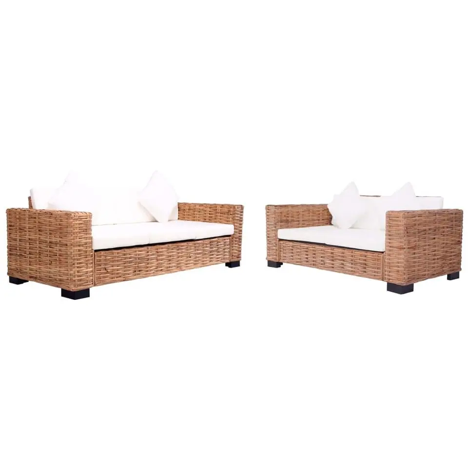 vidaXL - Tuinbank - Wit - Rattan
