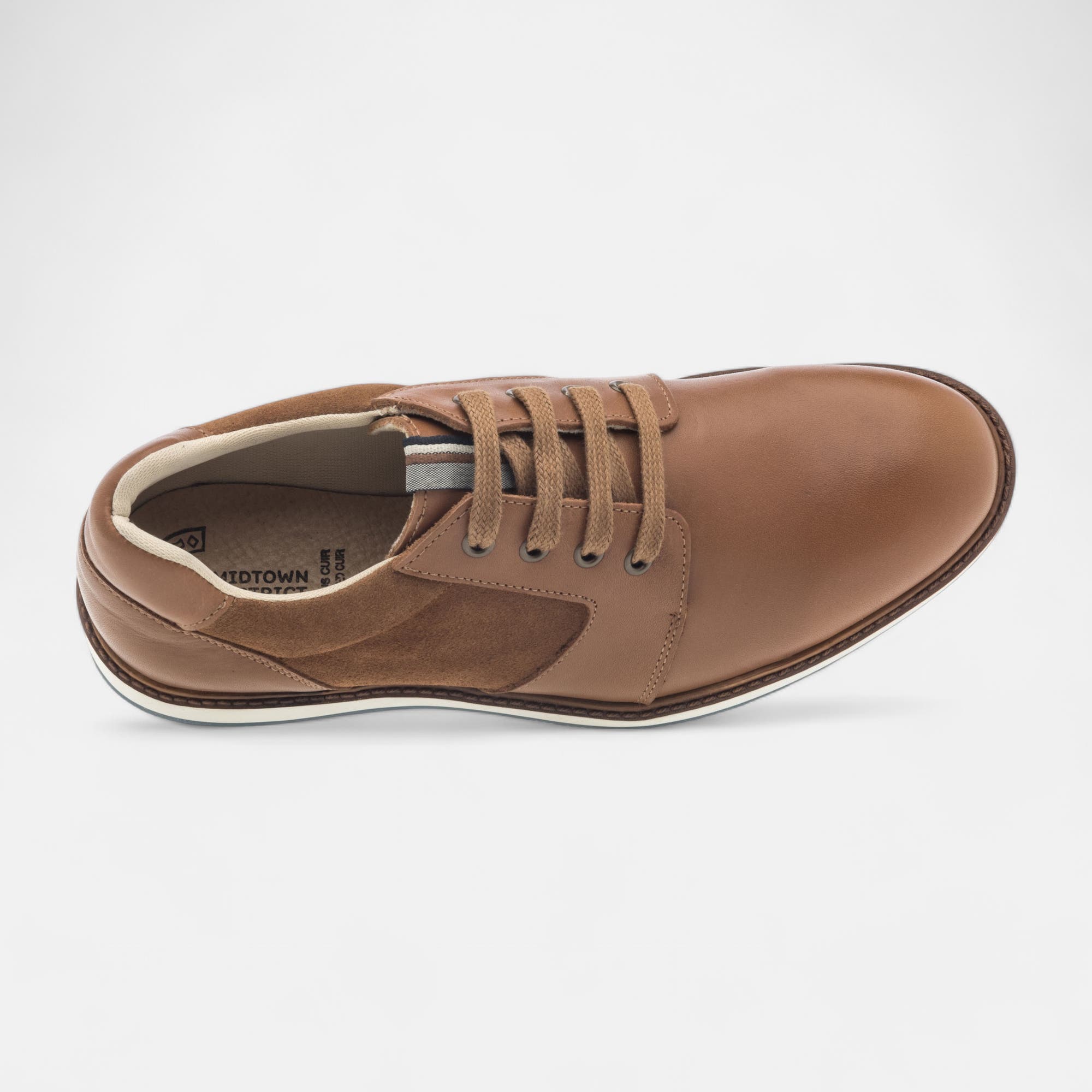 Derbies Garçon en cuir cognac