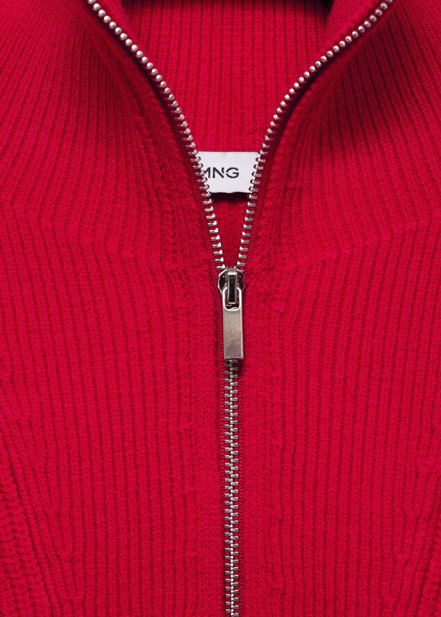 MANGO Zip neck jumper Red