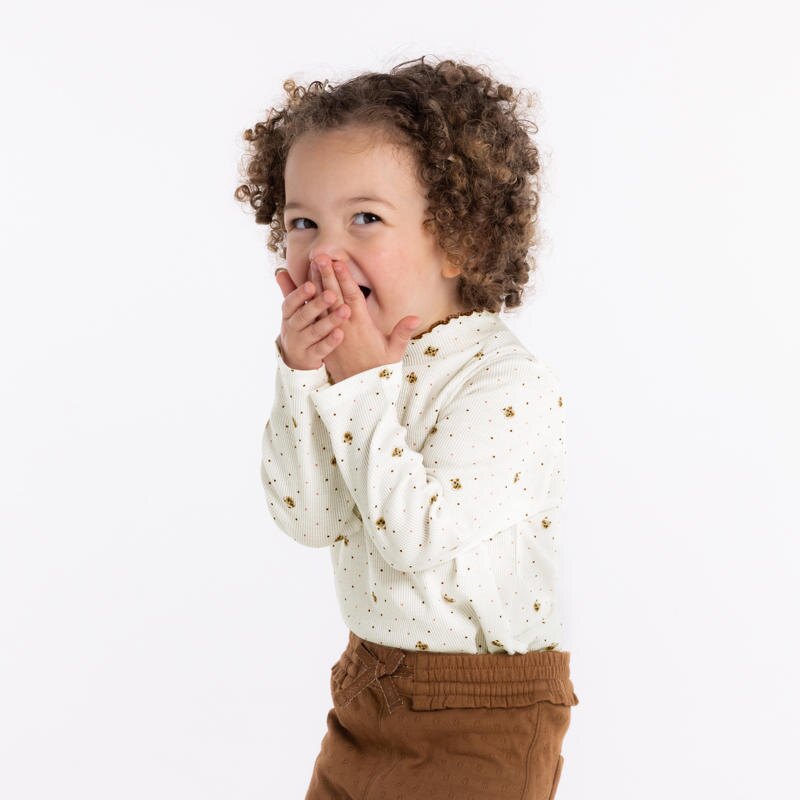 Tee-shirt maille côtelée petits chats bébé fille Gris ou noir