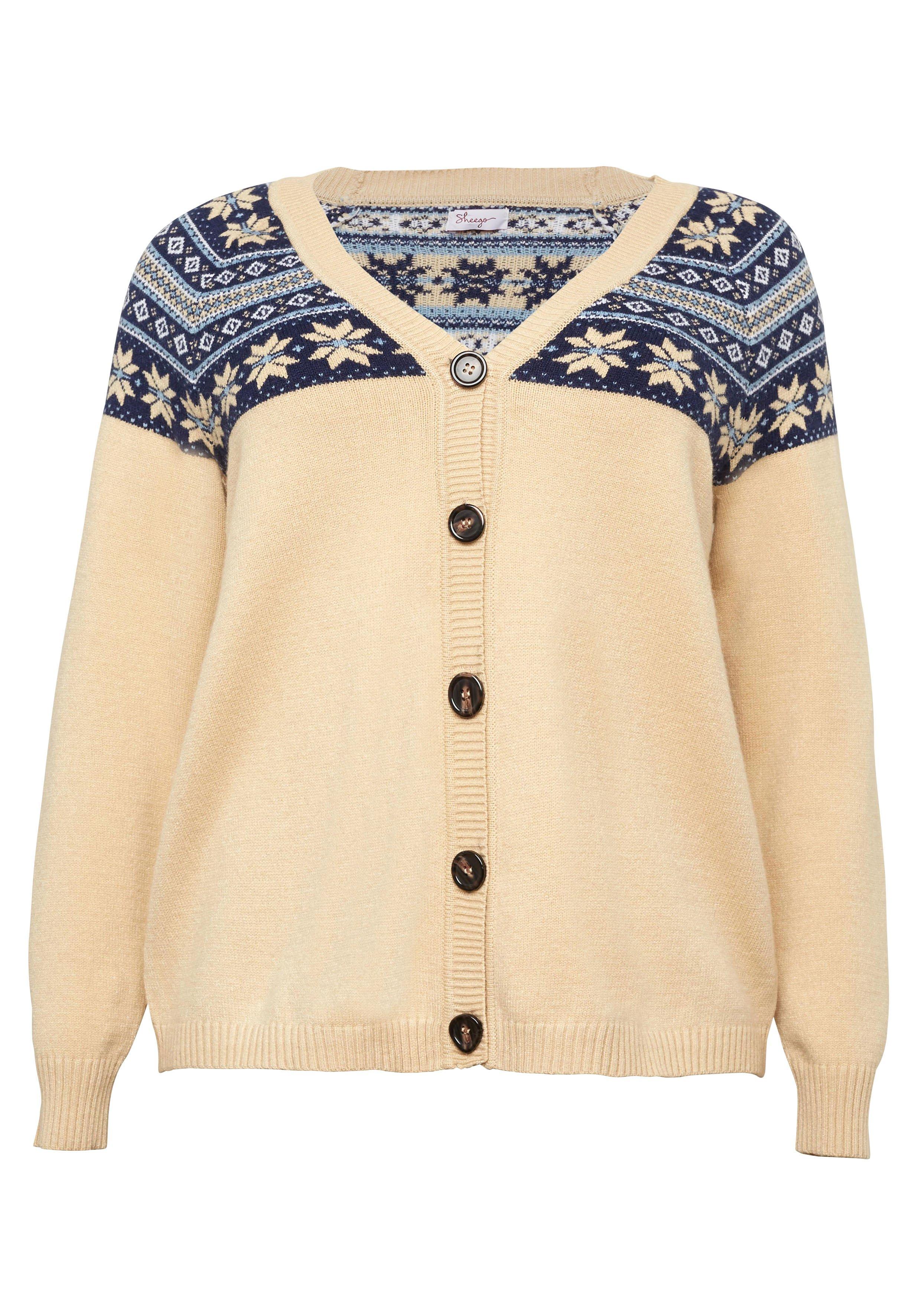 Strickjacke mit Norwegermuster, weiche Qualität