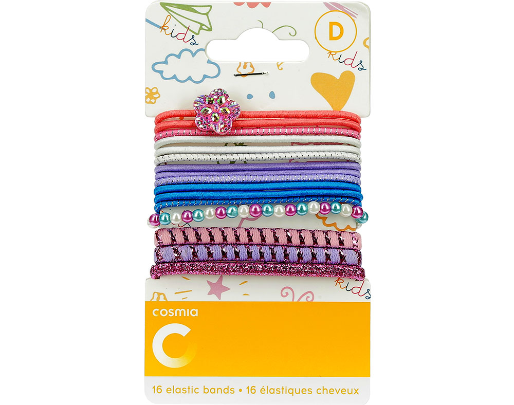 ELÁSTICO COSMIA KIDS CABELO FANTASIA SORTIDO 16UN