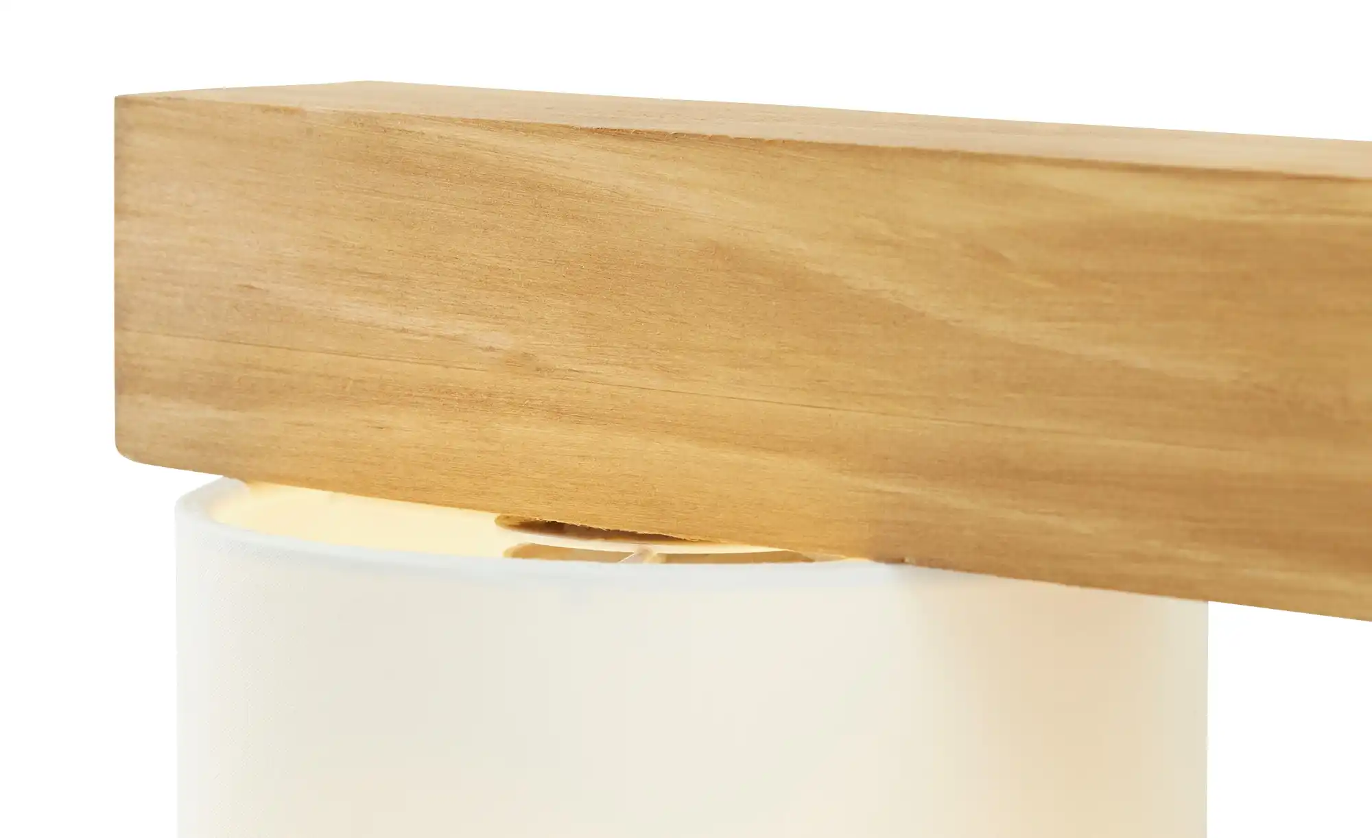 Trio Pendelleuchte, 4-flammig, Holz/ Stoffschirm weiß