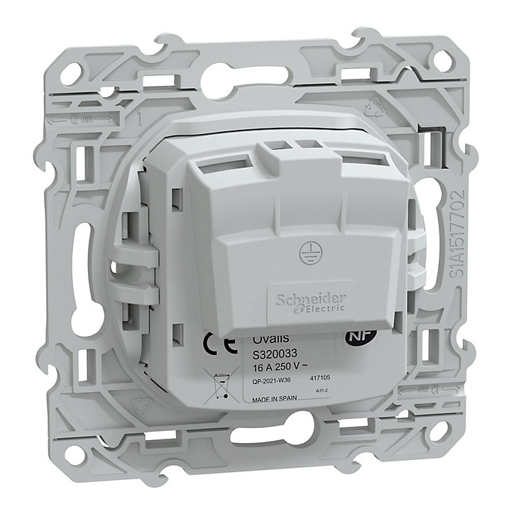 Prise à obturateur Schneider Electric Ovalis blanc