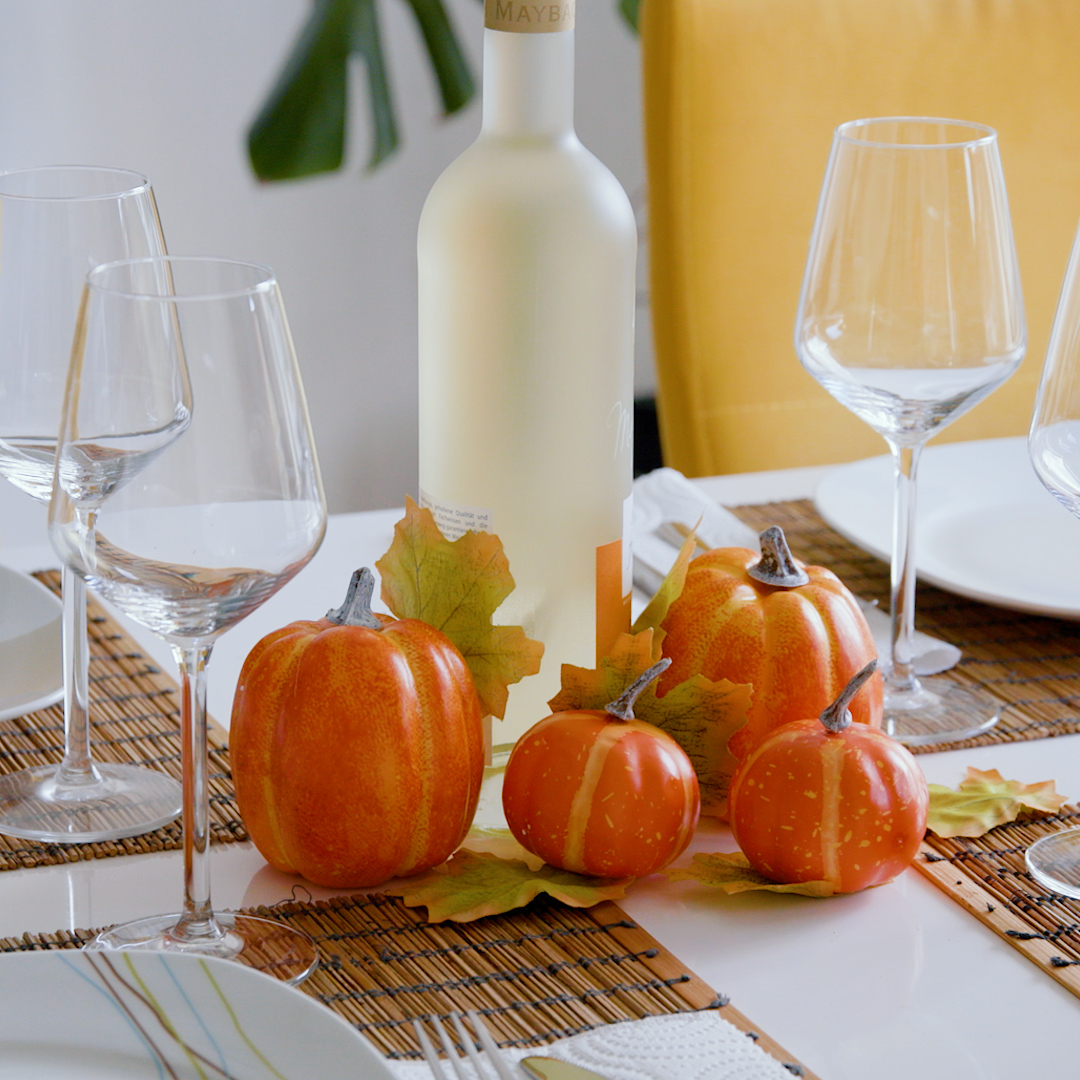(7er Set) Herbst Dekoration Thanksgiving Schaumstoff Kürbis