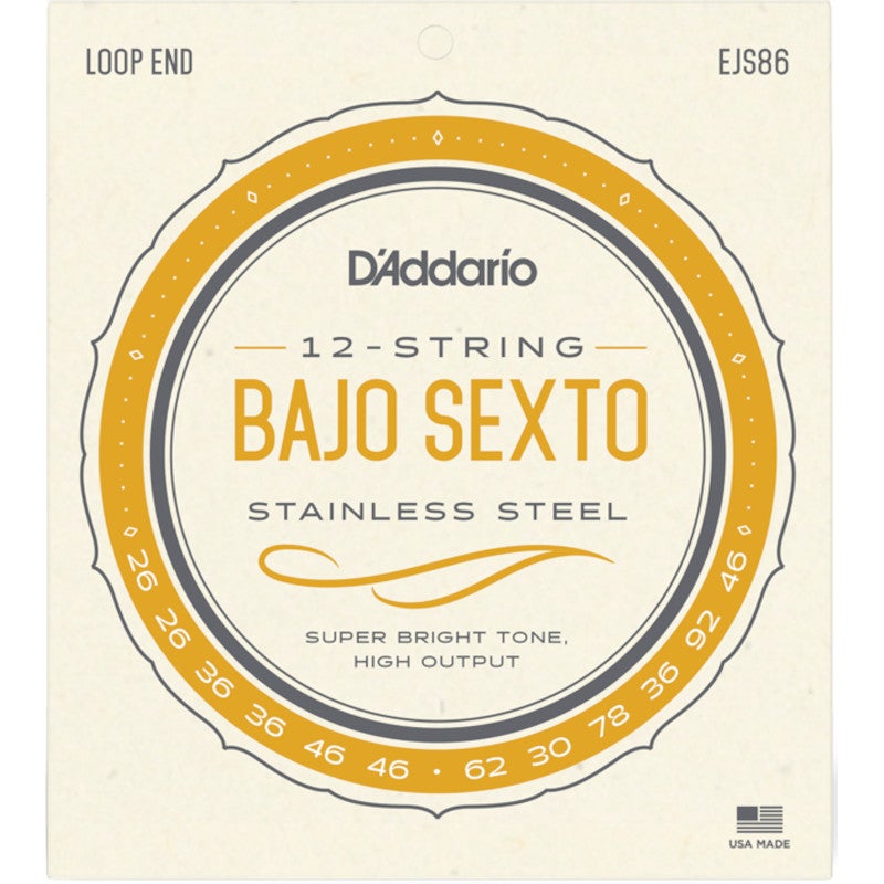 D'Addario EJS86 Bajo Sexto 12-string Set snaren voor bajo sexto