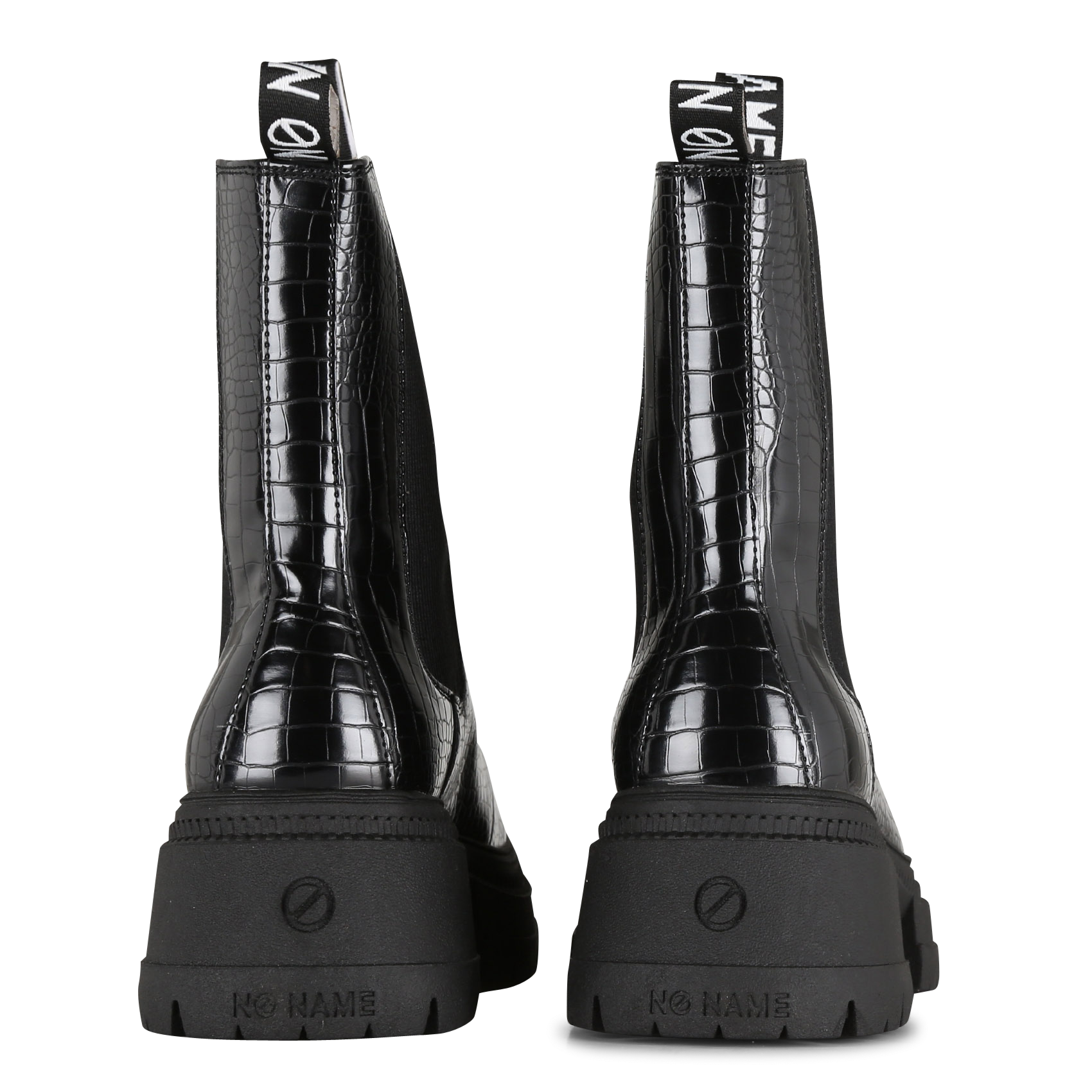 Bottines chelsea en cuir brillant | Noir