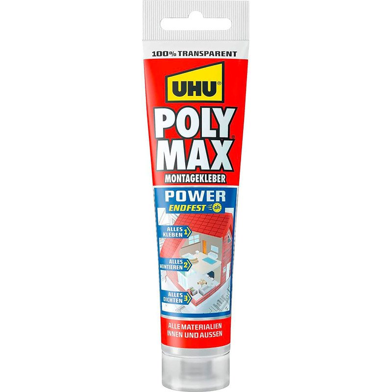 Colle Fixation Invisible UHU Poly Max®Extra Fort Transparent