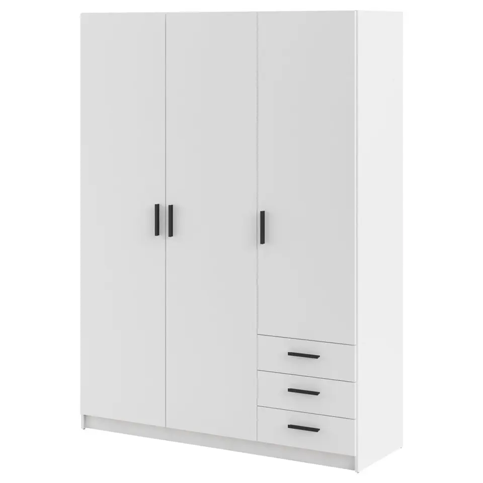 Kledingkast Sprint 3-deurs - wit - 200x147x50 cm