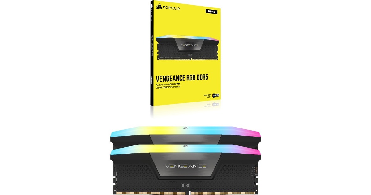 Corsair32 GB DDR5-6000 Kit werkgeheugen  (Zwart, CMH32GX5M2B6000C30, Vengeance RGB, XMP)