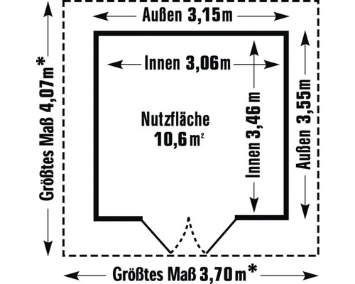 Grosfillex Deco tuinhuis H 11 x L 370 x 407 cm rood-wit