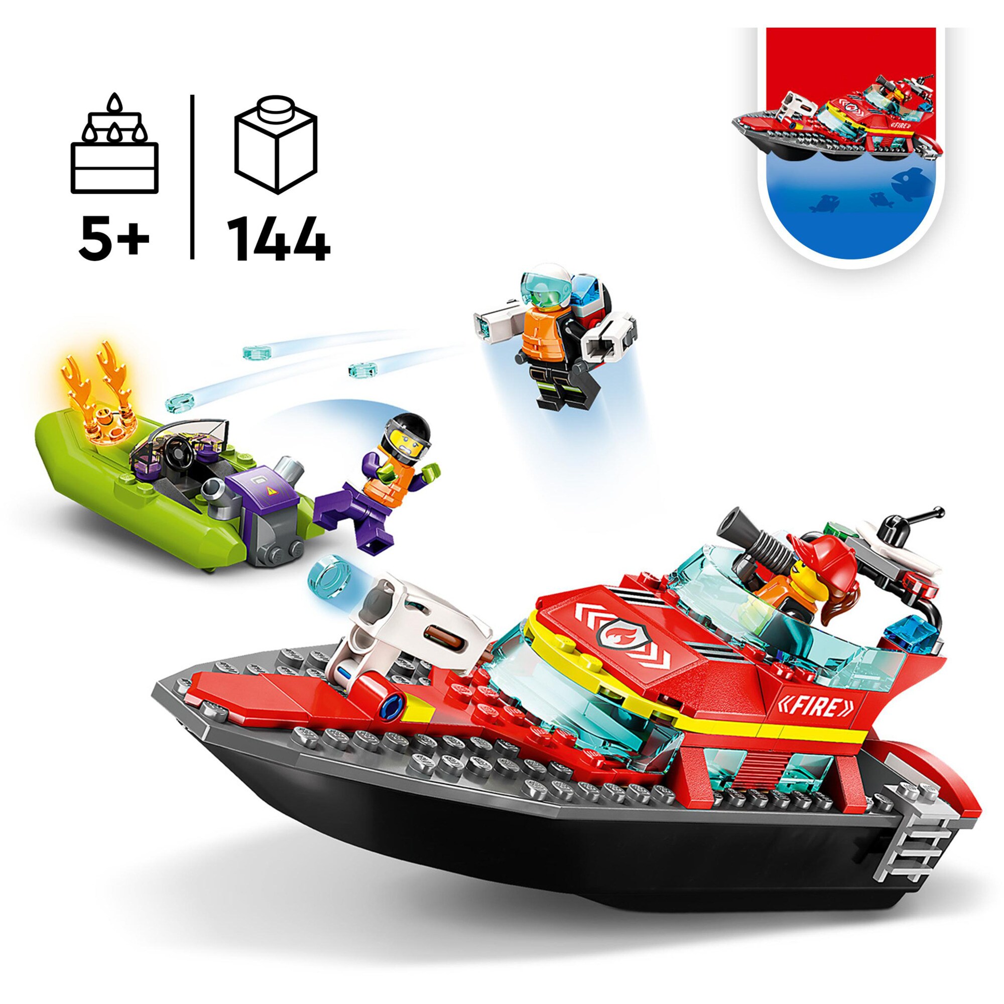 LEGO Konstruktionsspielzeug City Feuerwehrboot