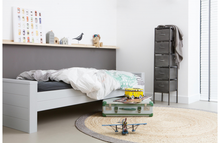 WOOOD Dennis bed 90x200 steel grey