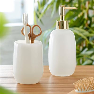 Set gobelet   distributeur savon liquide en verre