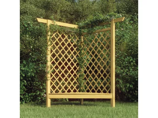 Pergola d'angle avec banc 166x81x174 cm Bois de pin imprégné