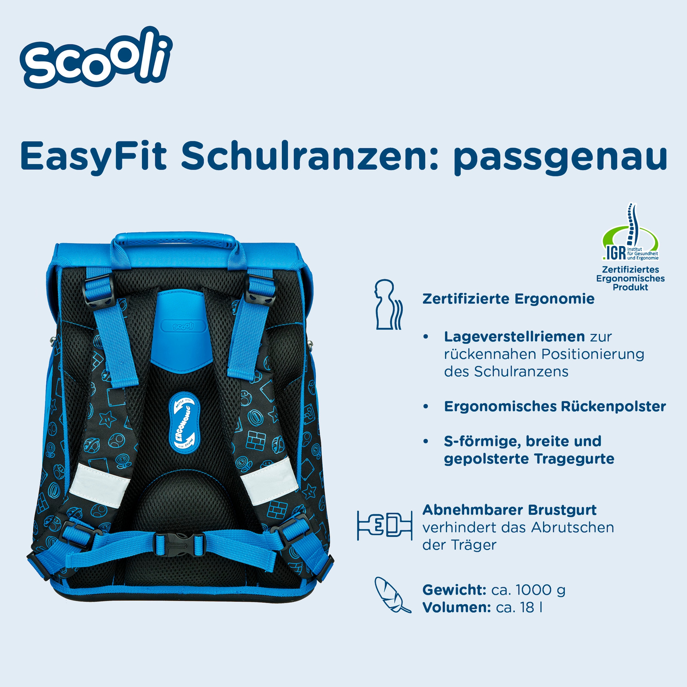Scooli Schulranzen »EasyFit, Super Mario«