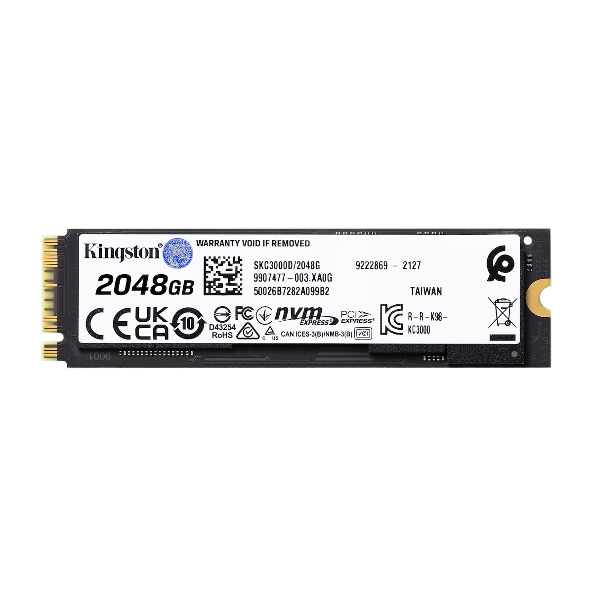 Kingston KC3000 PCIe 4.0 intern NVMe M.2 SSD (2048 GB)