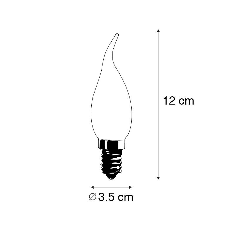 E14 LED filament kaarslamp BXS35 1W 100LM 2200K