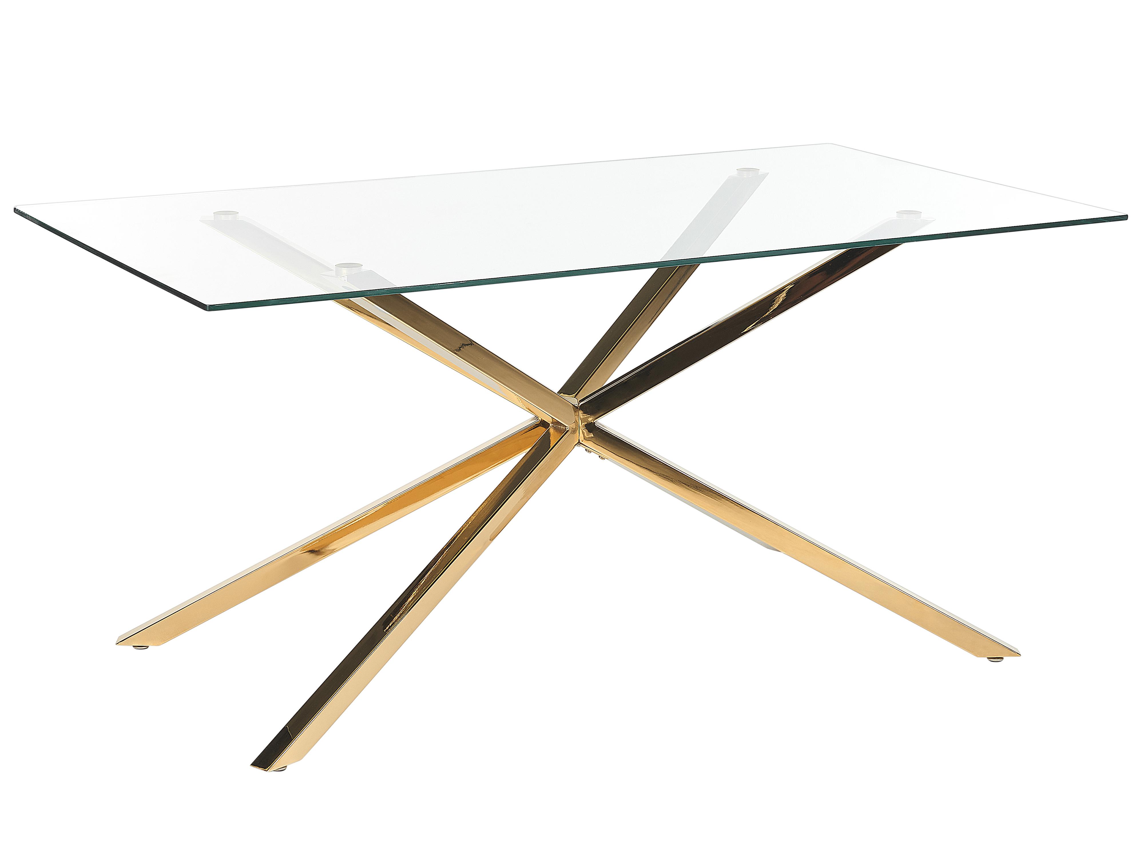 Eettafel CORA Goud 90 cm Veiligheidsglas 160 cm
