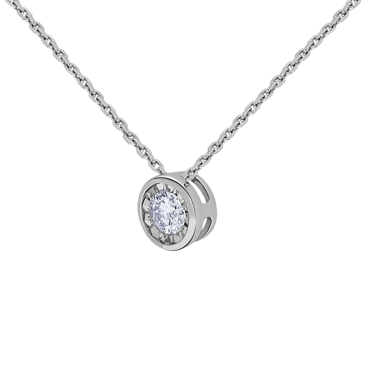 Collier brillaxis or solitaire diamant clos  0.14 ct