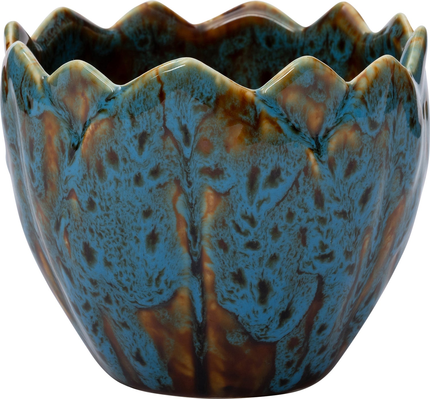 Intratuin bloempot Mirel blauw / bruin D 10 H 8 cm