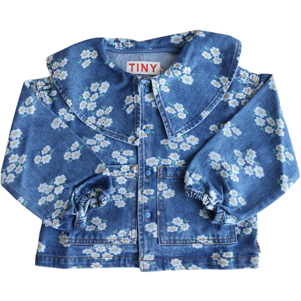 Køb TinyCottons Medium Wash Denim Blossoms Denim Skjorte
