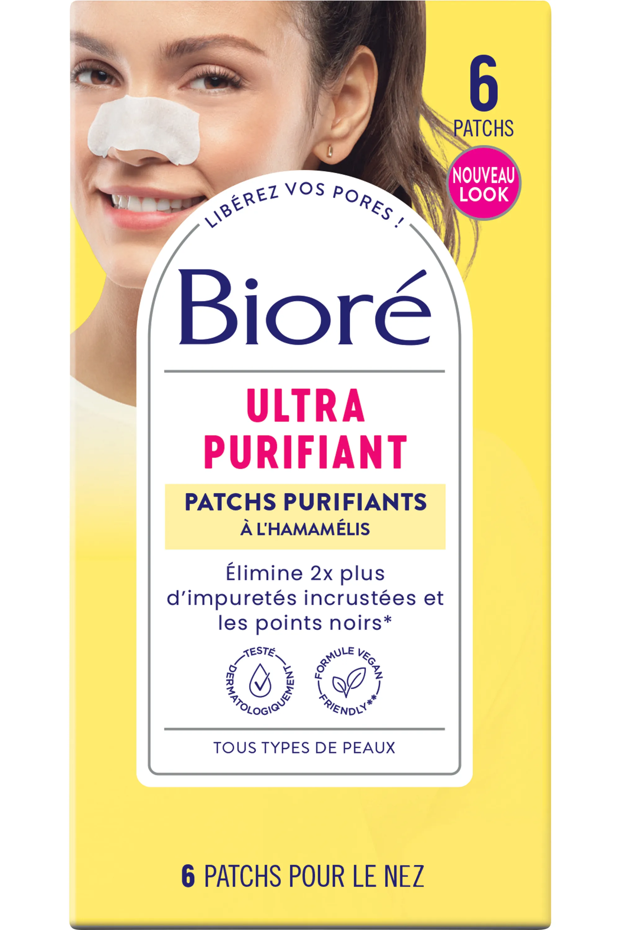 Bioré 6 patchs ultra purifiants à l’Hamamélis