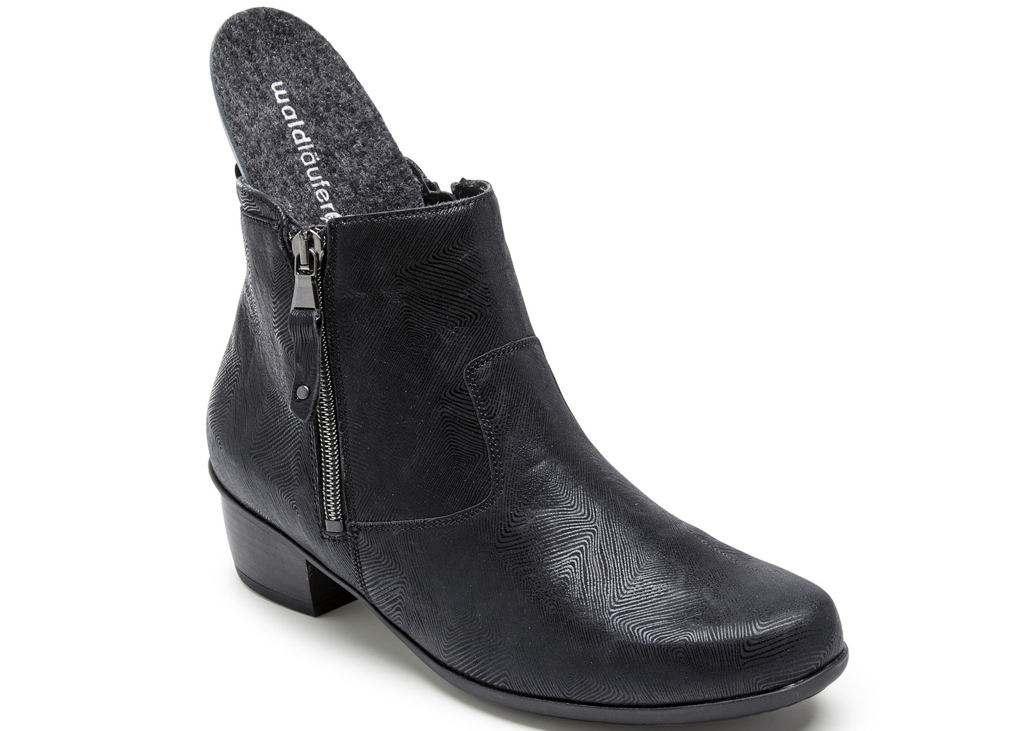 Waldläufer Stiefelette aus effektvoll geprägtem Leder