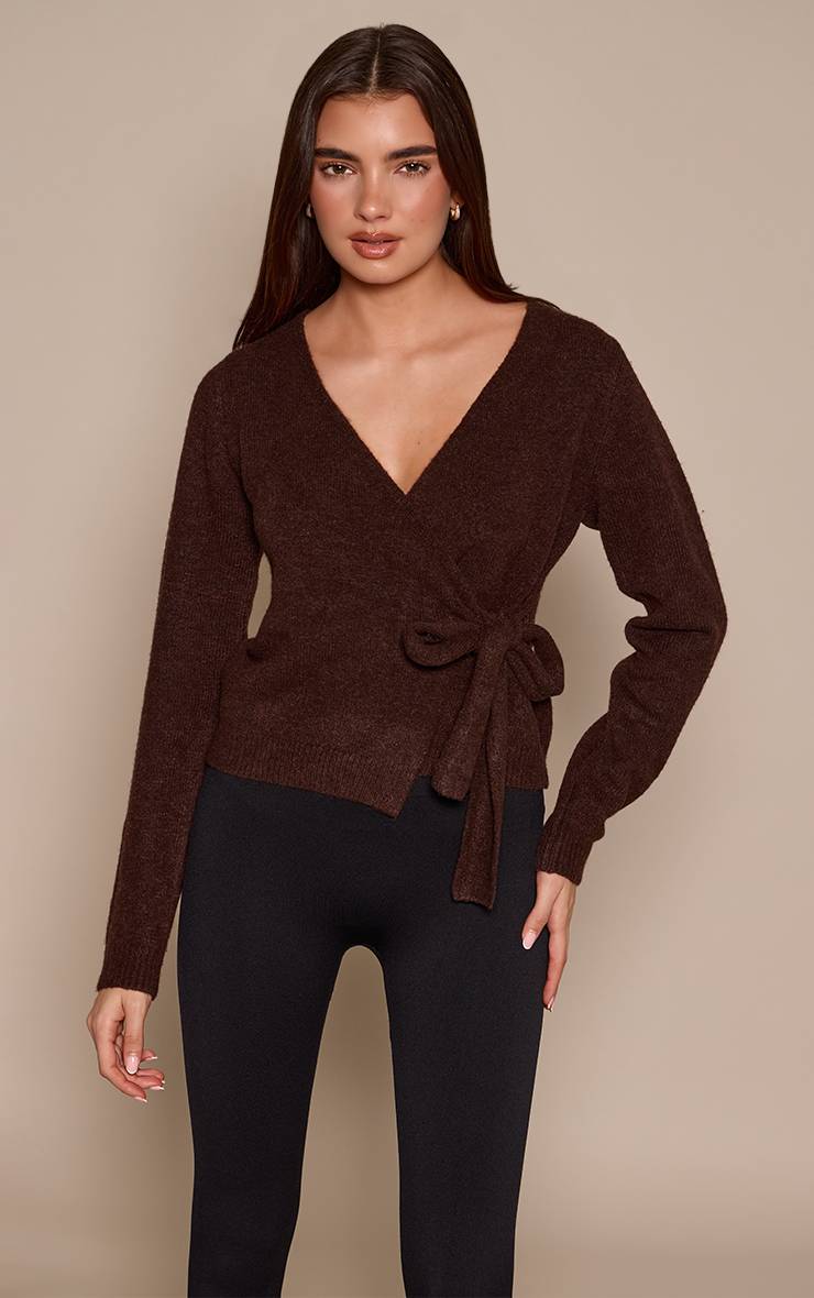 Cardigan Cache-cœur En Maille Douce À Liens Latéraux