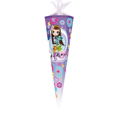 Nestler Schultüte Littlest Petshop mit Tüllverschluss, 6-eckig, 85cm
