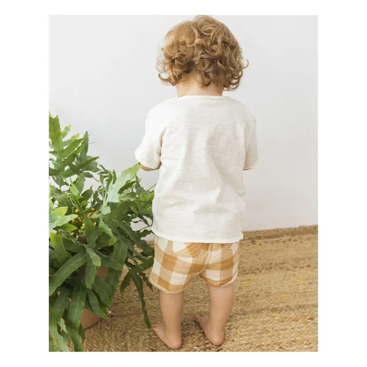 Búho Short Gaze de Coton Responsable Carreaux | Ecru