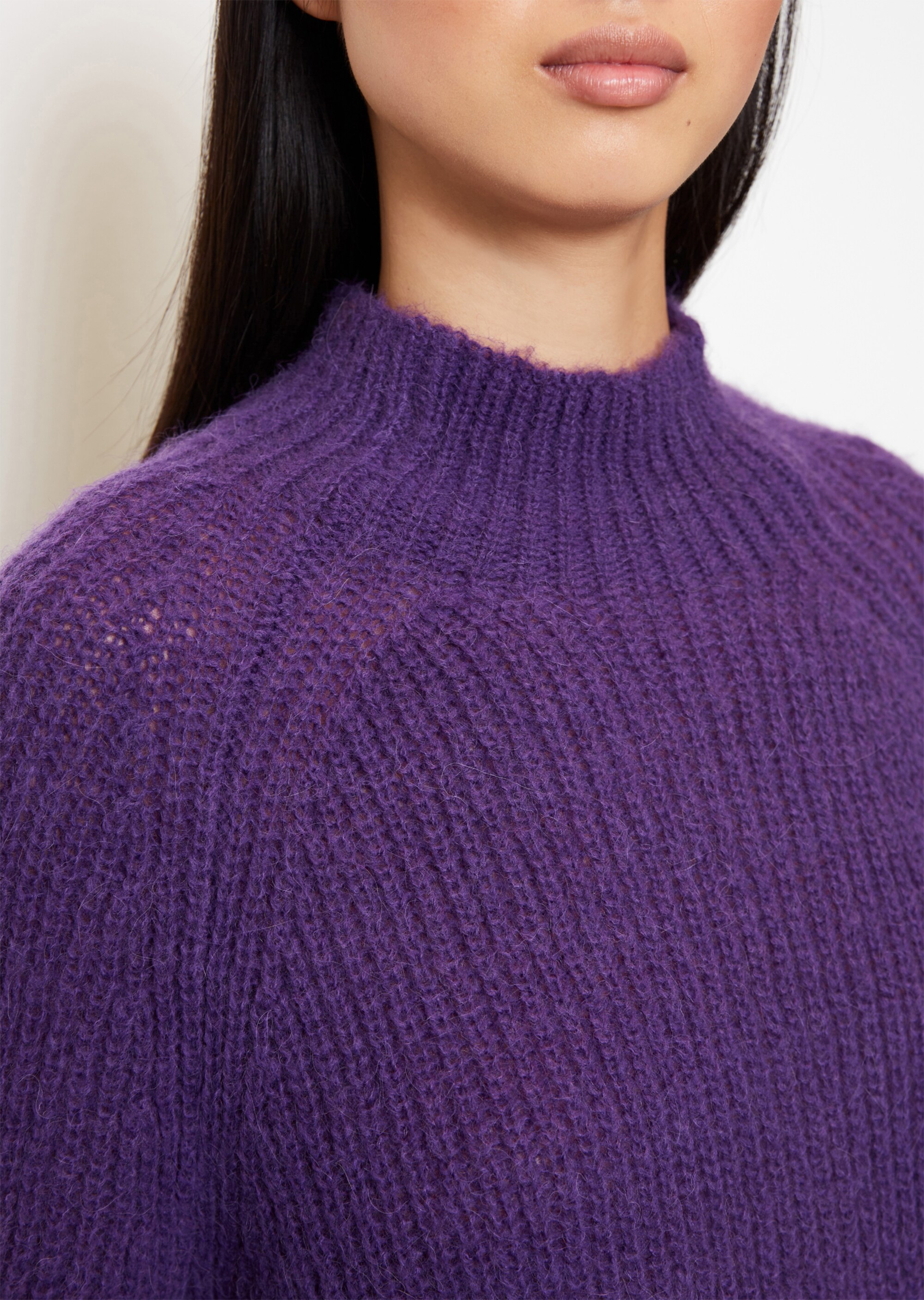 Pullover looseaus flauschigem Schurwolle-Alpakawolle-Mix