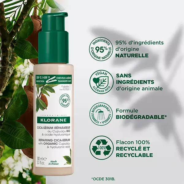 Sérum Capilar Reparador com Manteiga de Cupuaçu e Ácido Hialurônico Klorane 100ml