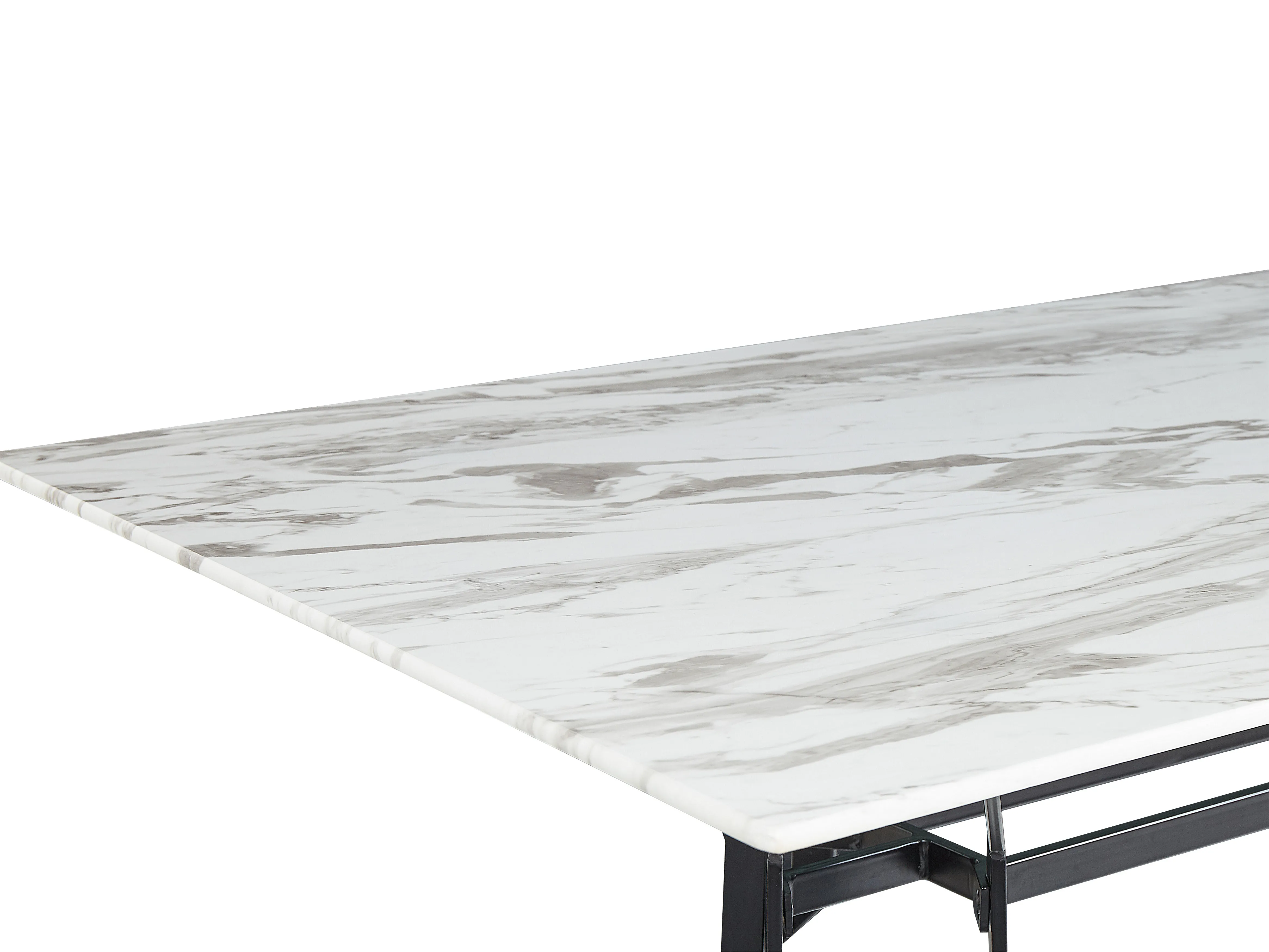 Eettafel BALLINA Wit marmer 90 cm Veiligheidsglas 160 cm