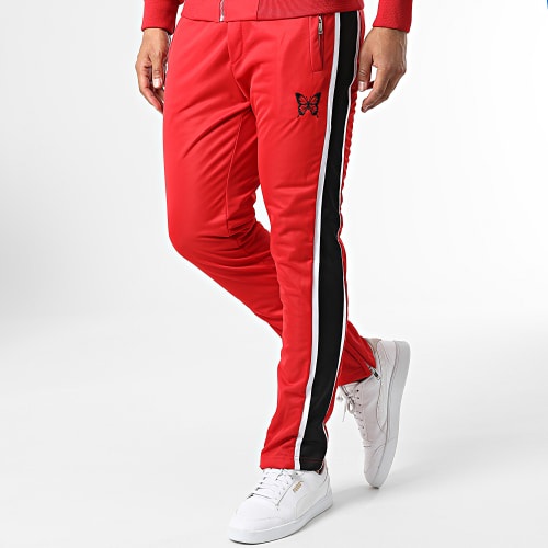 Ensemble De Survetement A Bandes LL722 Rouge