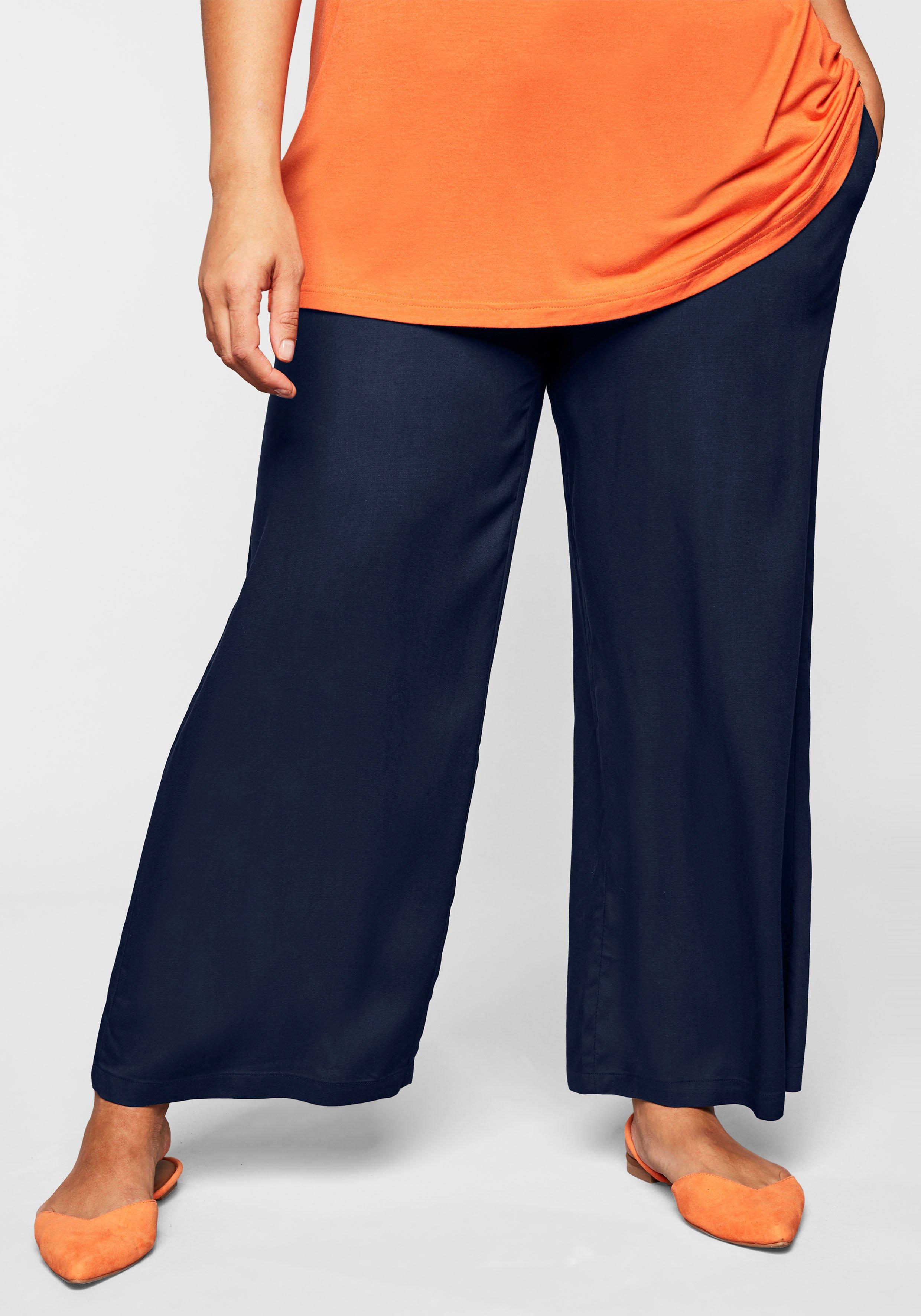 Weite Hose mit Smokbund und Taschen