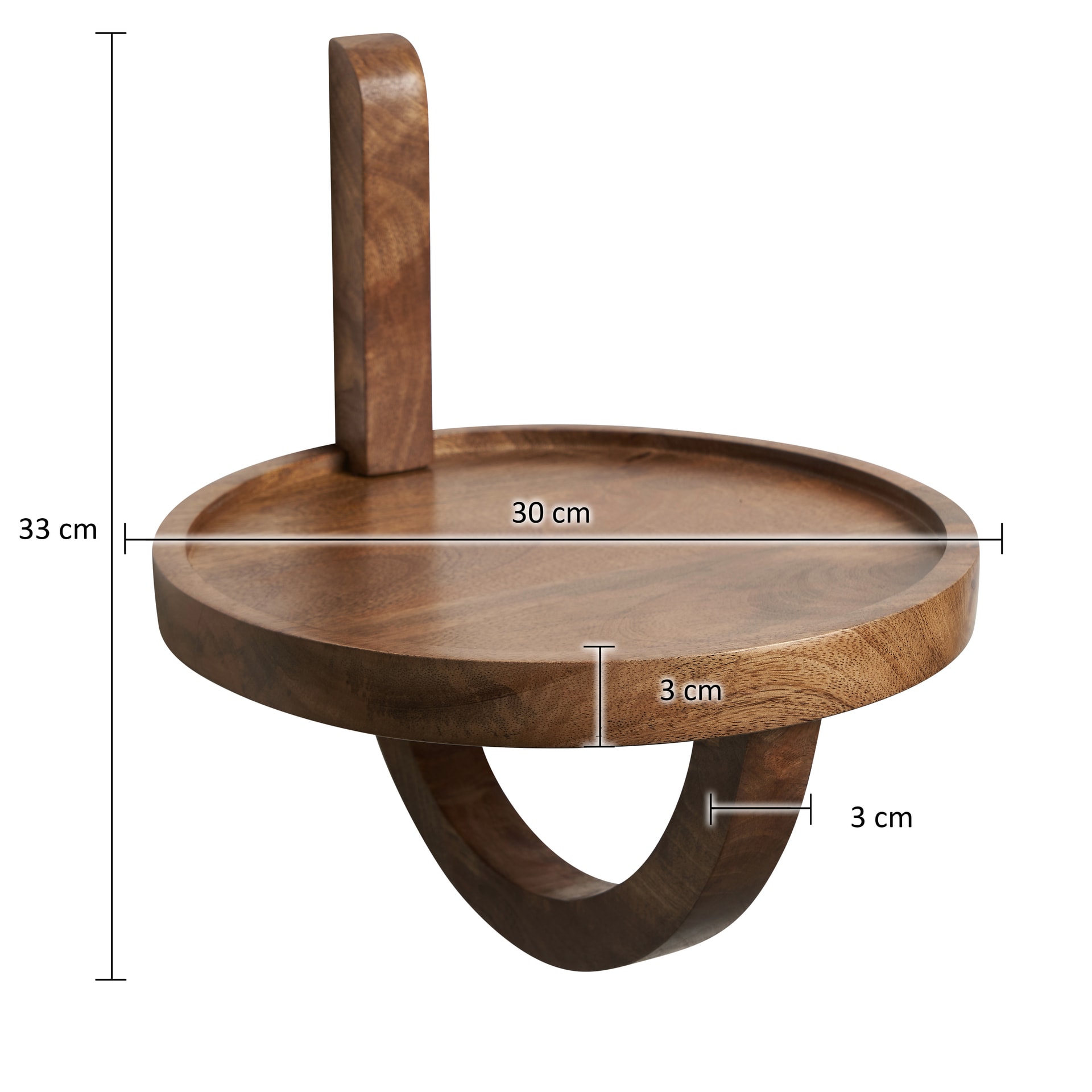 Wandregal 30x33x30 cm Massivholz Mango braun