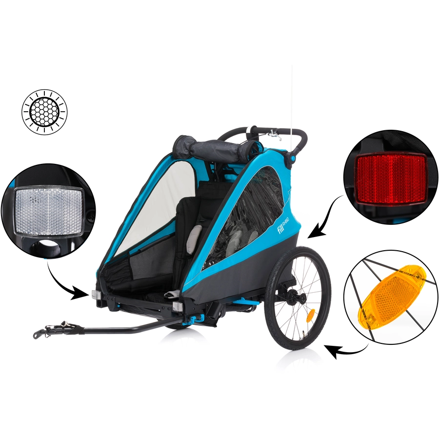 fill Fahrradanhänger Rhino Alu Blau Grau