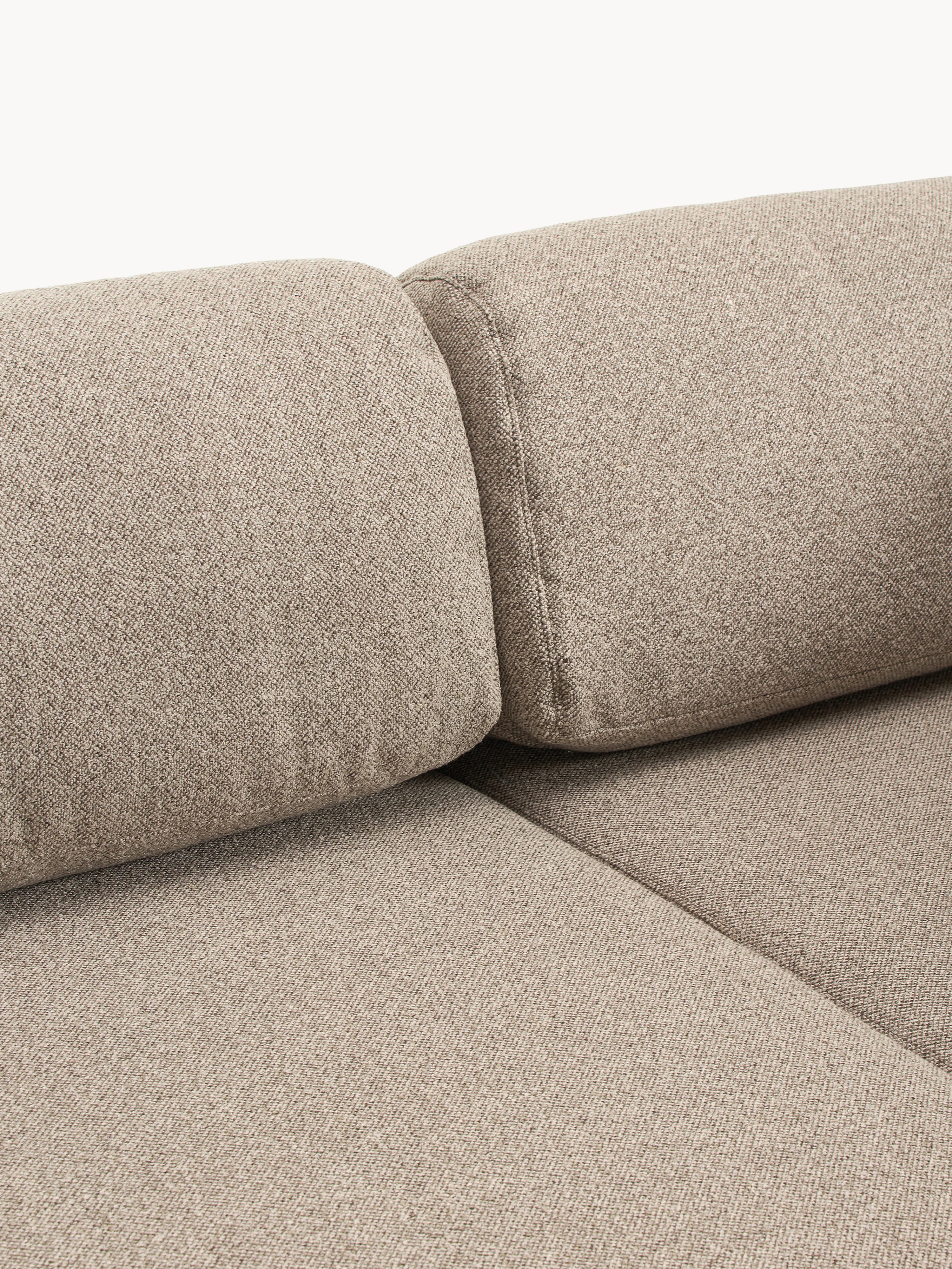 Bouclé hoekbankbed Ladina met opbergruimte