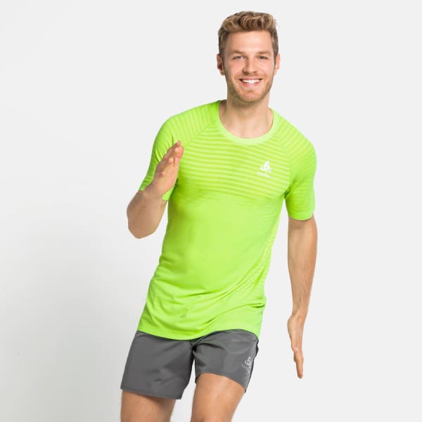 T-shirt running ODLO ESSENTIAL SEAMLESS T-SHIRT S/S CREW NECK LOUNGE LIZARD MELANGE